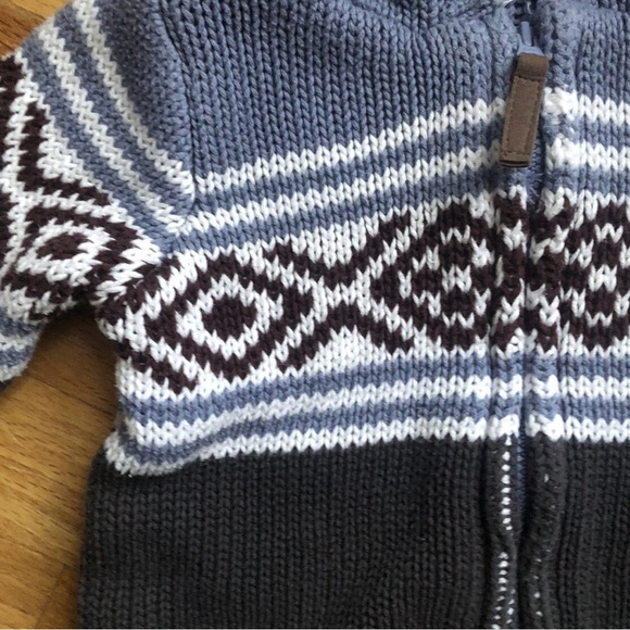 Carter's Infant Boys Full Zipper Hooded Heavy Fair Isle
Sweater Jacket Size 18M - Picture 4 of 6